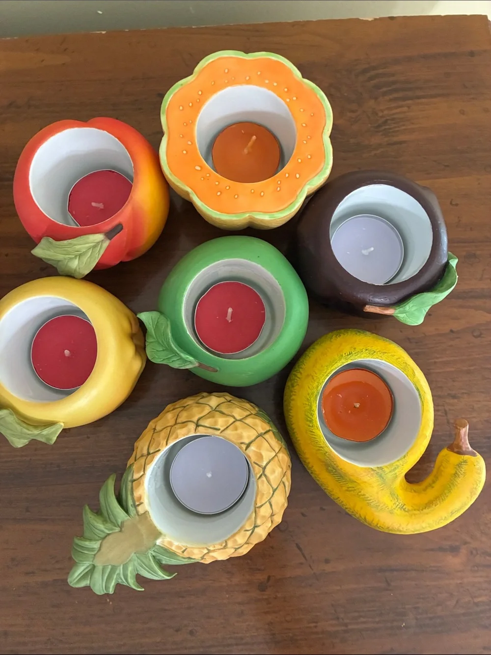 PartyLite - Vintage Fruit Splash/Basket Votive Holders (set of 7)